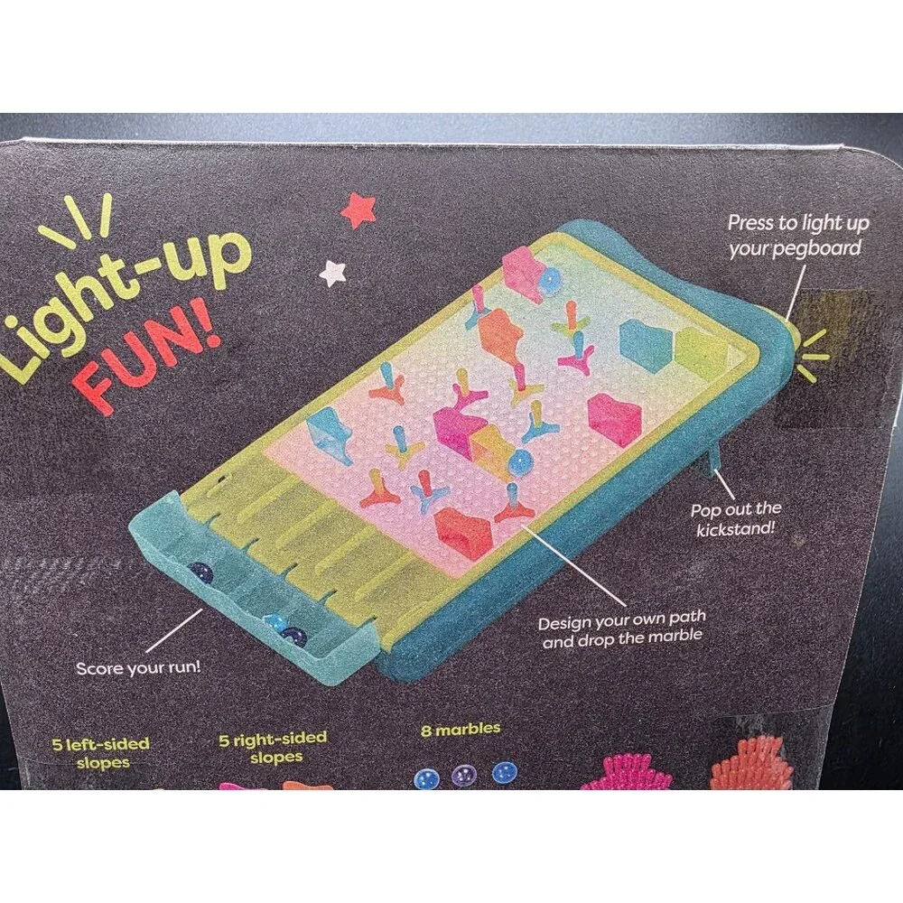 B. Toys 180-Piece Color-Changing Light-Up Board With Peg & Marble Run Set